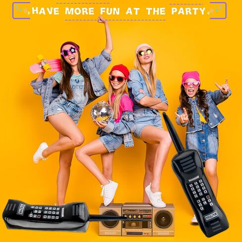 4 حزمة قابلة للنفخ هاتف كبير قابلة للتنفاز الرجعية جينت تفجير الدعائم الهاتف المحمول لمدة 80s التسعينات هوب هوب مواد زخارف حفلة عيد ميلاد اللوازم in Kuwait