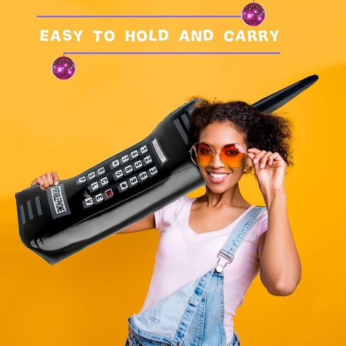 4 حزمة قابلة للنفخ هاتف كبير قابلة للتنفاز الرجعية جينت تفجير الدعائم الهاتف المحمول لمدة 80s التسعينات هوب هوب مواد زخارف حفلة عيد ميلاد اللوازم in Kuwait