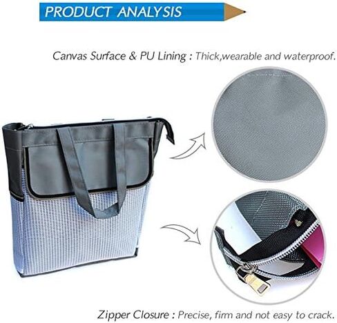 Waterproof A4 Portfolio Bag with handle and Zipper Document Organizer Tote Travel Pouch Case for Ipads, Notebooks in Saudi Arabia