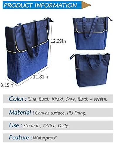 Waterproof A4 Portfolio Bag with handle and Zipper Document Organizer Tote Travel Pouch Case for Ipads, Notebooks in Saudi Arabia
