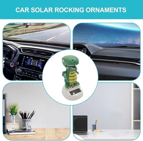 الديناصورات الخضراء التي تعمل بالطاقة الشمسية ، لعبة راقصة متأرجحة ، لا تتطلب بطارية ومكتب ولوحة معلومات ديكور ديكور المنزل هدايا عيد ميلاد بطاقات الطاقة الشمسية التعلم والتعليم - in Kuwait