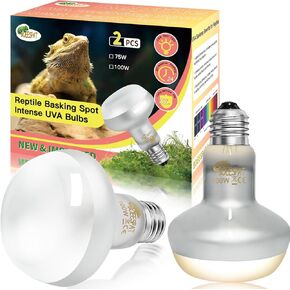 Intense 100W UVA Spotlight Heat Lamp Bulbs for Reptile Basking and Terrariums - Ideal for Desert-Dwelling Reptiles Like Bearded Dragons, Geckos, Iguanas, Lizards, Amphibians (Pack of 2)