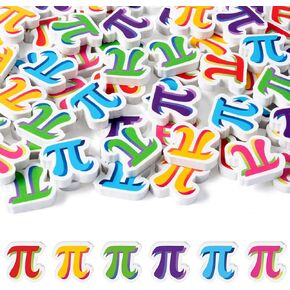 Yopyame 60PCS Pi Day Mini Erasers for Kids Bulk π Letter Assorted Novelty Tiny Pencil Erasers Cute 3D Puzzle Erasers Desk Pet School Classroom Prize Student Homework Reward Gift Filling Party Favors