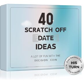 Valentines Gifts for Her Him, 40 Scratch Off Date Ideas Gifts for Boyfriend Girlfriend, Anniversary Birthday Engagement Couple Gifts Christmas Stocking Stuffers for Adults Men Women Husband Wife