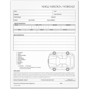 Vehicle Inspection Worksheet for Auto Haulers, Pack of 2 Parts