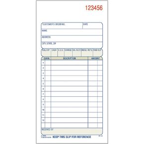 كتاب مبيعات Adams® Carbonless المكون من جزأين ، 3 11/32 "× 7 3/16" ، حزمة من 50 مجموعة
