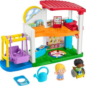 Fisher-Price Little People Toddler Playset Play for All School with 2 Figures & 2 Accessories for Preschool Pretend Play Ages 1+ Years