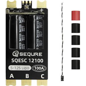 SEQURE 5-12S Brushless ESC Bidirectional Electric Speed Controller Dual Way ESC AM32 for RC Car Tank Boat Support 128KHz PWM Frequency