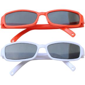 Doll Sunglasses for 18 Inch Dolls Doll Eyeglass White and Orange Glasses 2 Pack
