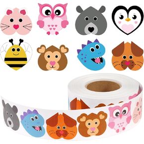 800Pcs Valentines Roll Stickers,Happy Valentine’s Day Heart Shaped Animal Sticker Labels Greeting Cards Envelope Sealing for Teacher Classrooms Valentine's Day Accessories Decorations