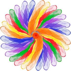 28 Pcs Juggling Scarves Square Dance Scarves 7 Colors Silk Scarve for Kids Toddlers Dance Music Scarfs Performance Props Musical Accessories (Multicolor)