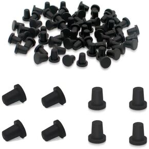 100 Pack Ink Cartridge Rubber Plug Stopper Replacement 1/16" 2mm Black Solid Silicone Sealing Hole Cover Plugs for HP 803 803XL 680 802 62 63 Ink Cartridges Deskjet Officejet Printer