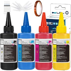 LCL 420ML Sublimation Ink Refilled Bottles with Heat Tape Refill for C88 C88+ WF7720 ET2720 ET4760 ET2760 ET2750 WF7820 Inkjet Printers Heat Press Transfer on Mug Tumbler T Shirts (Anti-UV)