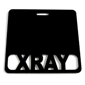 Black Horizontal Badge Buddy for X-Ray Professionals – Durable Acrylic Backer for ID Cards, Radiology Badge Accessory, Medical Badge Identifier for Radiologic Technologists