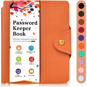 Password Book with Alphabetical Tabs, Elegant PU Leather Password Keeper Book, Small Password Book for Seniors to Record Contacts, Special Days, Internet Setting, Pink