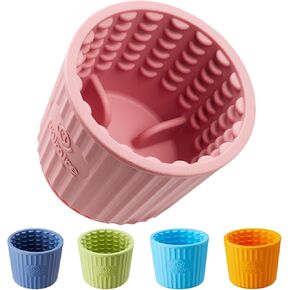 Dog Lick Bowl, Anxiety Relief Dog Licking Mat Freezer Treat Dispenser, Non-Slip Anti-Choking Silicone Slow Feeder Lick Bowl for Small Medium & Large Breed Dogs, BPA Free(Deep Blue,M-L)