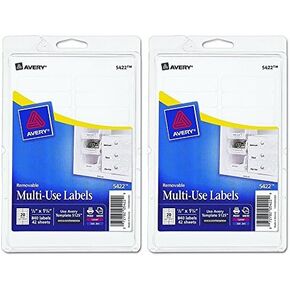 Avery Self-Adhesive Removable Labels, White (2 Pack)