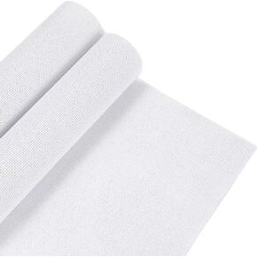 Aida Cloth 14 Count 2 Pieces Cross Stitch Fabric White Embroidery Cloth for Needlework DIY Craft (19.6 x 21.6 Inch)