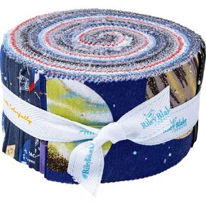 Outer Space by NASA Rolie Polie 40 2.5-inch Strips Jelly Roll Riley Blake Designs RP-15480-40