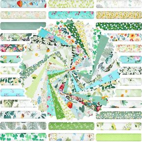 Tatuo 30 Pcs 10" Green Floral Theme Quilting Cotton Fabric Squares Floral Precut Fabric Square Sheets for Sewing Scrapbooking DIY Craft Patchwork