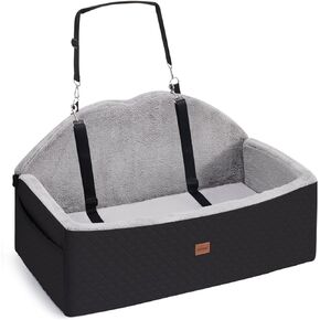 Dog Booster Car Seat for Dogs, Dog Car Seat for Large Dogs Under 55 lbs or 2 Small Dogs Up to 20 lbs, Detachable Pet Car Seat with Two Safety Belts, Versatile Dog Sofa Travel Dog Bed
