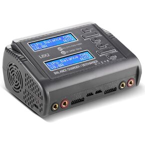 RC LiPo Battery Charger Discharger 240W 10A Dual Channel Fast Balance Battery Charger for 1-6S LiPo LiHV Li-ion Life 1-15S NiCD NiMH PB Smart Batteries RC Car Drone Boat