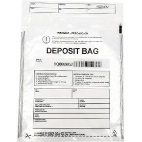 Daarcin100pcs9X12in Transparent Plastic Deposit Bag, Security Bank Pocket,Tamper Proof Bag，Cash Transfer Bag with Barcode and Self Sealing Adhesive,Used for Cash,Checks,Credit Cards