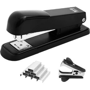 M&G Desktop Stapler Office Stapler with 1000 Staples and Remover, 25 Sheet Capacity, Metal Staplers for Desk, Two Binding Modes, Black
