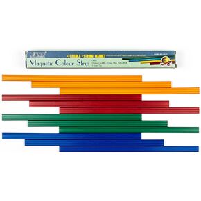 8 Inch Color Magnetic Bar/Strip for Whiteboard, Fridge - Box of 12 Pieces