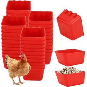 40 PCS CAGE CUPS CIRCLE CIRCHERER CUPS 16 OZ معلقة طعن طعام ماء أرنب قفص تغذية صحن وعاء للحيوانات الأليفة ببغاء الببغاء ببغاء الببغاء.