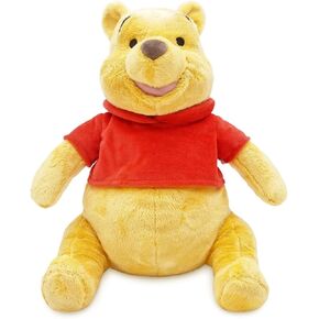 Disney Store Official Pooh Medium Soft Toy for Kids, Cuddly Character with Fuzzy Texture and Embroidered Details, Red T-Shirt, Disney Plushy Suitable for All Ages.