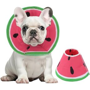 ROYALAY Soft Dog Cone for Dogs, Watermelon Dog Donut Collar After Surgery, Adjustable Elizabethan Collar for Dogs, Cone for Dogs to Stop Licking, Pet Cone for Wound Care, Spay,M