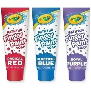 Crayola Bathtub Fingerpaint 3 Color Variety Pack, 3 Ounce Tubes (Radical Red, Bluetiful Blue and Royal Purple)