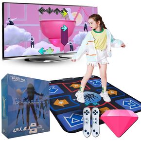 Dance Mat for Kids and Adults, Flannel Dance Pad for Kids Toys, Soft TV Dancing mat,Plug & Play Family Game,Xmas Gifts Idea,Gifts for Girls & Boys Ages 3+,Double mat