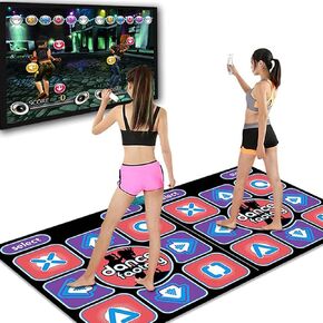 Dance Mat for Kids, Folding Electronic Dance Pad Game Toy Girls Boys Toddlers, 2 Player Dance Floor Pad for TVs with AV Interface, Remote Control, Early Education