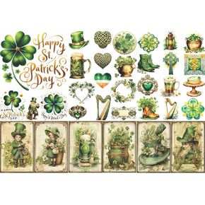 Stencils for Walls: St Patricks Collection Rice Paper, 8 x 10.5 inch – Images Decoupage Cards Craft