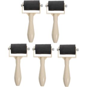 ULDIGI 5Pcs Printmaking Rollers Stamping Tool for Crafting Ink Application and Block Printing for Artists and DIY Projects