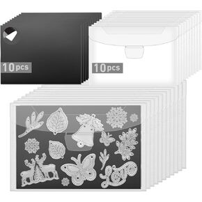 40 Pcs Magnetic Sheets for Dies Storage Stamp and Die Storage Pockets Die Cut Storage for Card Making,20 Pcs Magnetic Sheets+20 Pcs Bags