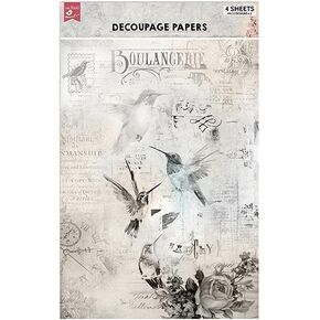 Little Birdie Decoupage Paper A4 4/Pkg-Touch of Nature