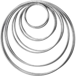 Metal Rings Hoops Macrame Rings for Dream Catcher and Crafts (Silver)