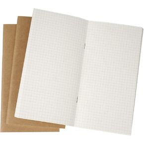 Moterm Travelers' Notebook Refills Insert, Set of 3(Grid, Standard Size, 100gsm)