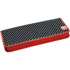 Prym Zippered Knitting Needle Case, Black, White, Red