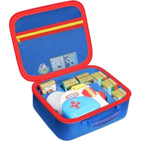 CASE متوافقة مع Little Tikes Story Dream Machine Set ، حقيبة تخزين Toys المصممة لتنظيم كتب القصص ومشغل الصوت ومجموعة أحرف Littles ، Blue & Red (CASE فقط)