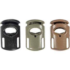 Ellipse Toaster Spring Cord Lock (14mm x 27mm) â€“ PARACORD PLANET â€“ Plastic Toggle Stopper â€“ Cord Lock Stoppers for 1/8in Cord, Paracord, Drawstrings, Bags, Shoelaces, Clothing (Tan, 10 Pack)