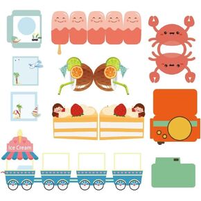 Evgeniya Pop Up Greeting Card Making Kit DIY 3D Greeting Cards Scrapbook Supplies kit Cartoon Making Material Set for Birthday Invitation Album DIY Thanksgiving Christmas(Beach)