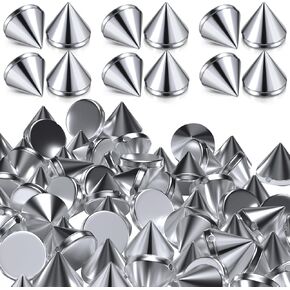 SmallCat 100PCS 8 mm Silver Spike Cone Studs, Cool Punk Bullet Cone Studs, Spikes for Crafts, DIY Rivets Sew on or Glue on Leather Clothes, Shoes, Accessories for Daily Life or Special Festivals