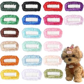Dog Hair Bows Clips,Small Handmade Hair Accessories Bow Pet Puppy for Doggies Cat Kitten Rabbit Grooming Accessories (Red Mix 20pcs)