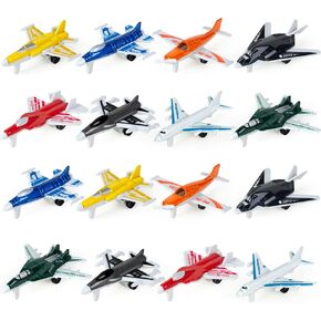 16 Pcs Airplane Toy for Kids,Die Cast Airplanes Toys for Kids Aages 4-8,Mini Planes Model/Glider Planes/Airlines Plane Toys for Kids Birthday Gift Cake Toppers Party Favors Stocking Stuffers