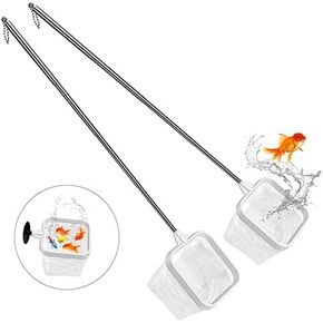 2pcs White 3in Small Fish net for Fish Tank, Perfect Shrimp & Betta Fish Tank Accessories, Essential Fish Tank Decorations & Cleaner, Aquarium net for Easy Maintenance ViiWxx