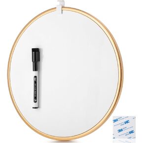 Mr. Pen- Round Dry Erase Board, 11.5" with a Black Dry Erase Marker, Gold Frame, Small White Board, White Board for Kids, White Board for Students, Small Dry Erase Board, Mini White Board